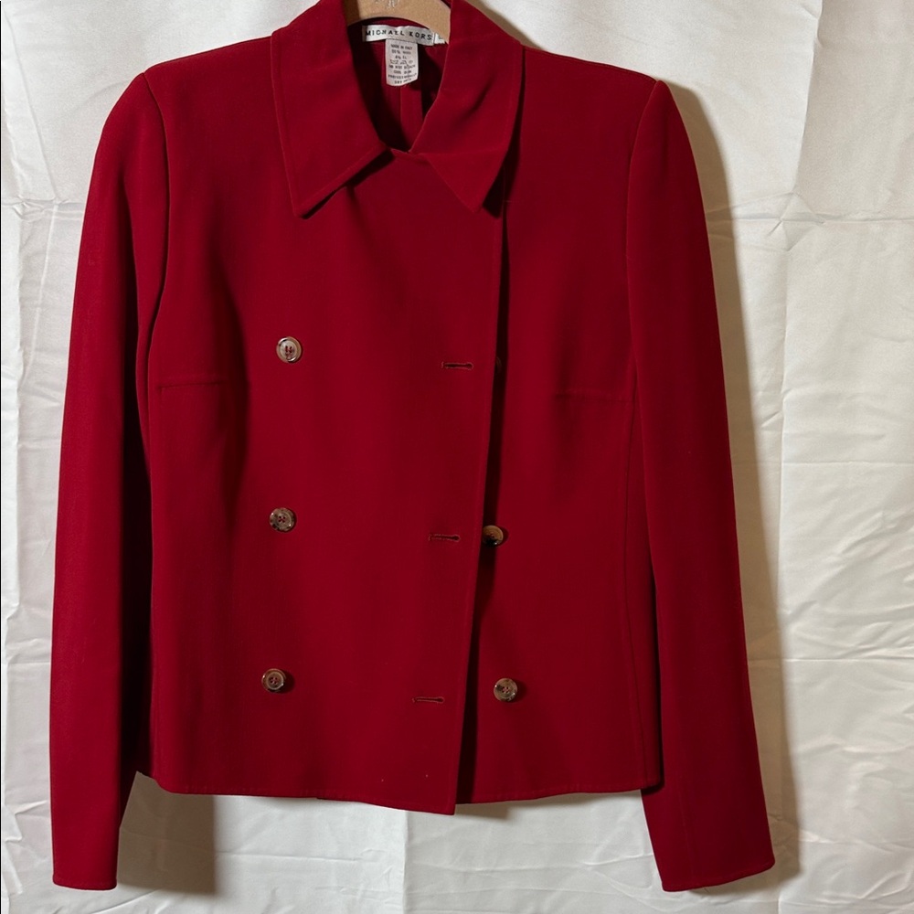 Michael Kors Red Double-Breasted Women's Jacket